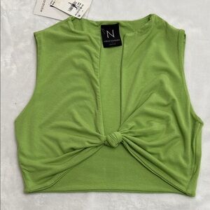 Naked Wardrobe Green Crop Top, Size Large